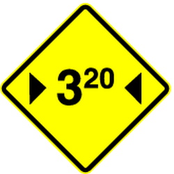 Warning for a width restriction.