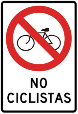 Radfahrer verboten.