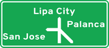 Junction layout, directions and destinations.