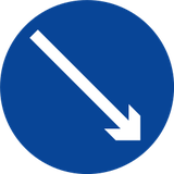 Pass obstacle on the right.