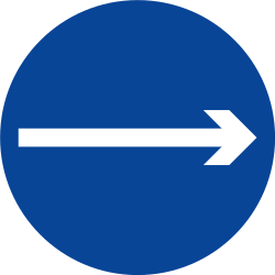 Rechts fahren vorgeschrieben.