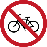 Cyclists prohibited.