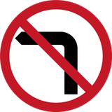 Turning left prohibited.