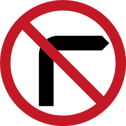 Turning right prohibited.