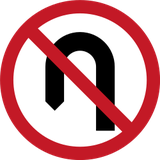 Turning around prohibited (U-turn).