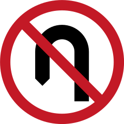 Turning around prohibited (U-turn).