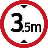 Vehicles higher than indicated prohibited.