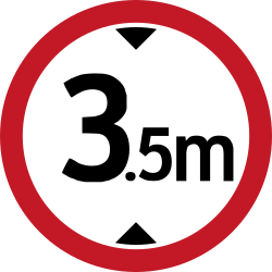 Vehicles higher than indicated prohibited.