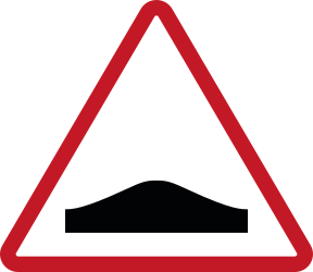 Warning for a speed bump.