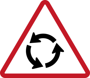 Warning for a roundabout.