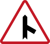 Warning for merging traffic from the right.