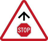 Stop and give way ahead.