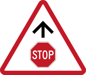 Stop and give way ahead.