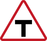 Warning for an uncontrolled T-junction.