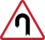 Warning for a hairpin bend to the left.