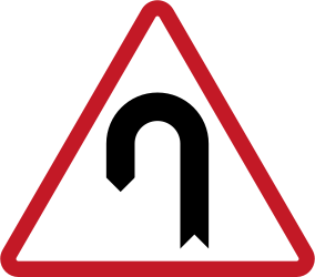 Warning for a hairpin bend to the left.