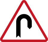 Warning for a hairpin bend to the right.