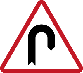 Warning for a hairpin bend to the right.