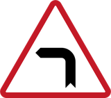 Warning for a sharp curve to the left.