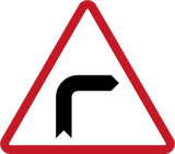 Warning for a sharp curve to the right.