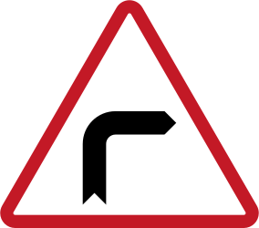 Warning for a sharp curve to the right.