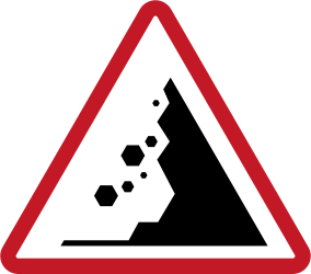 Warning for falling rocks.
