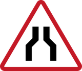 Warning for a road narrowing.