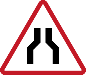 Warning for a road narrowing.