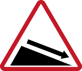 Warning for a steep descent.
