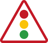 Warning for traffic lights ahead.
