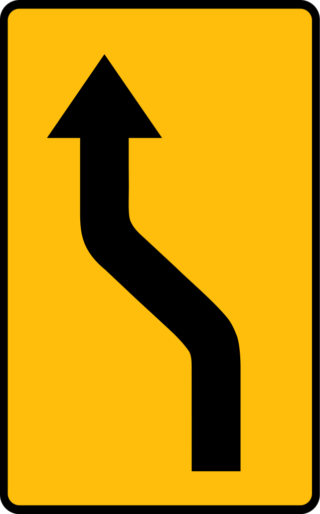 Temporary diversion to the left.