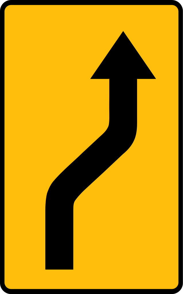 Temporary diversion to the right.