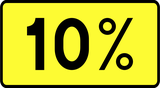 Percentagem de inclinação.
