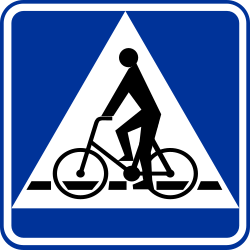 Crossing for cyclists.