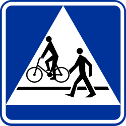 Crossing for pedestrians and cyclists.