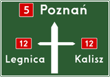Esquema de cruzamento, direções e destinos.