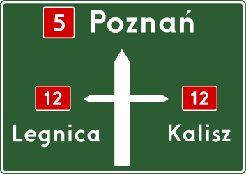 Junction layout, directions and destinations.