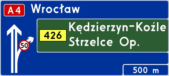 Information about the next exit.