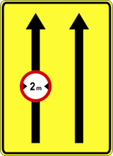 Largura máxima da via.