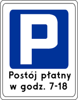 Início de parque de estacionamento.