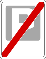 Fim de parque de estacionamento.