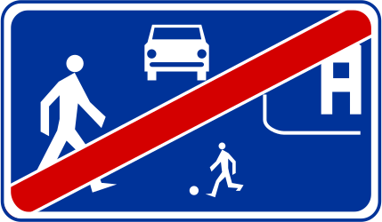 End of the residential area.