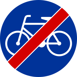 End of mandatory path for cyclists.