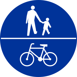 Mandatory shared pedestrian and cycle path.