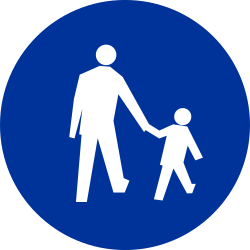 Via obrigatória para peões.