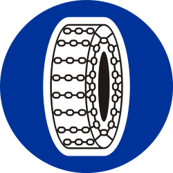 Snow chains mandatory.