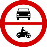 Motociclos e automóveis proibidos.