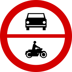 Motociclos e automóveis proibidos.