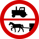 Tratores e veículos de tração animal proibidos.