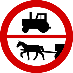 Tratores e veículos de tração animal proibidos.